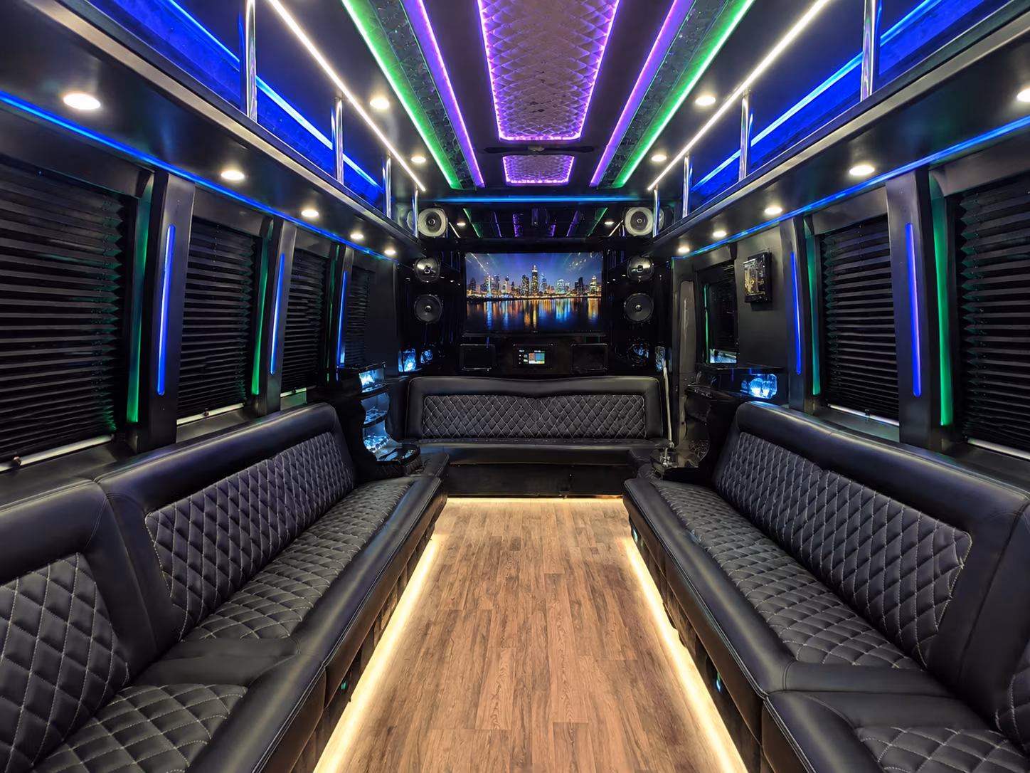 hemet 25 passenger party bus interior