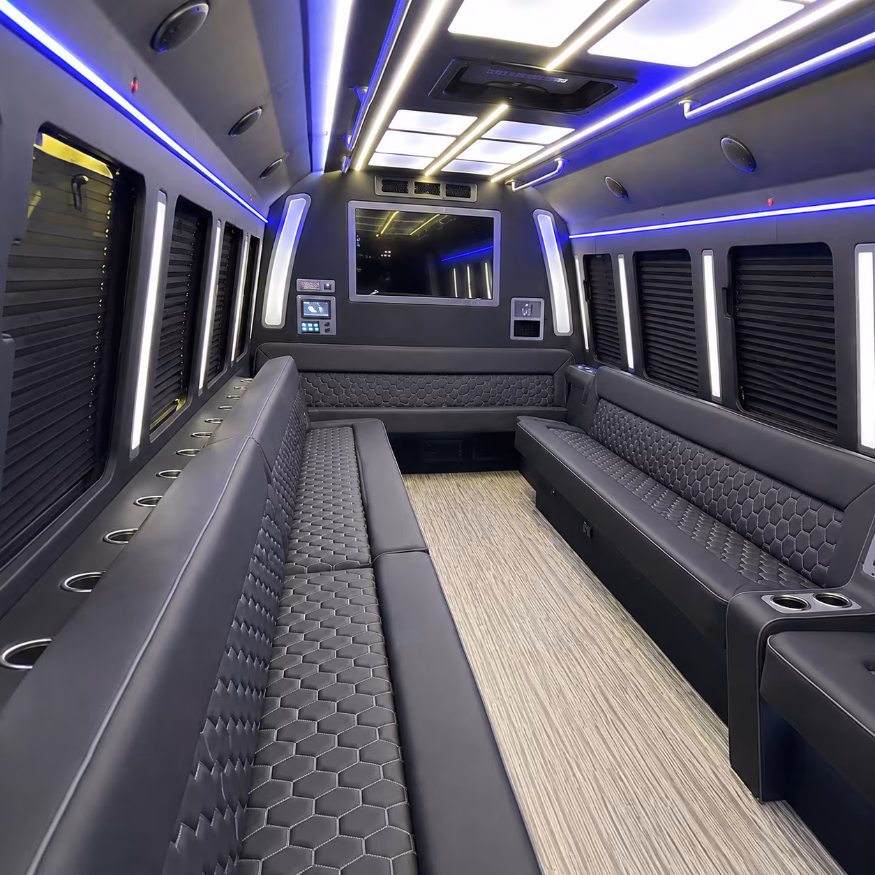 hemet 40 passenger party bus inside